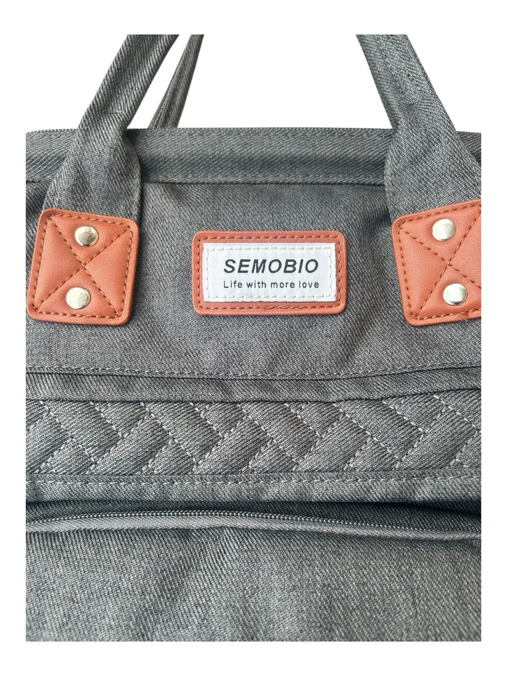 SEMOBIO Diaper Bag Backpack Charcoal Gray Quilted Multi-Pocket Travel Baby Bag